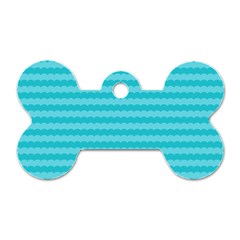 Abstract Blue Waves Pattern Dog Tag Bone (one Side) by TastefulDesigns