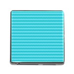 Abstract blue waves pattern Memory Card Reader (Square) Front