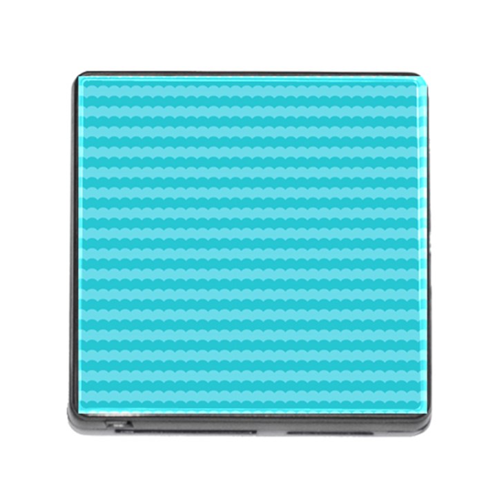 Abstract blue waves pattern Memory Card Reader (Square)