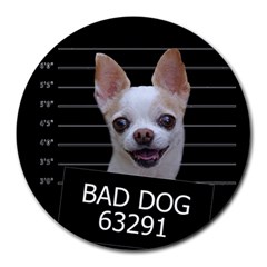 Bad Dog Round Mousepads by Valentinaart