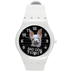 Bad Dog Round Plastic Sport Watch (m) by Valentinaart