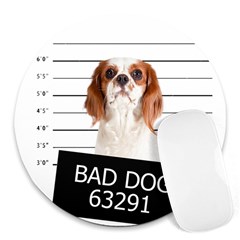 Bad Dog Round Mousepads by Valentinaart