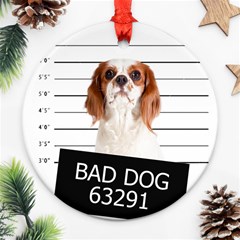 Bad Dog Ornament (round) by Valentinaart