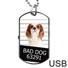 Bad Dog Dog Tag Usb Flash (one Side) by Valentinaart