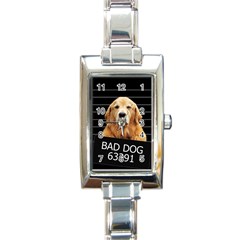 Bad Dog Rectangle Italian Charm Watch by Valentinaart