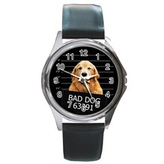 Bad Dog Round Metal Watch by Valentinaart