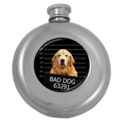 Bad Dog Round Hip Flask (5 Oz) by Valentinaart