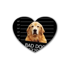 Bad Dog Rubber Coaster (heart)  by Valentinaart