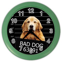 Bad Dog Color Wall Clocks by Valentinaart