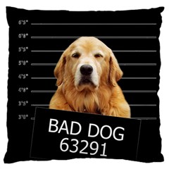 Bad Dog Large Cushion Case (one Side) by Valentinaart