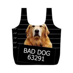 Bad Dog Full Print Recycle Bags (m)  by Valentinaart