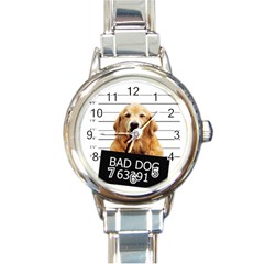 Bad Dog Round Italian Charm Watch by Valentinaart