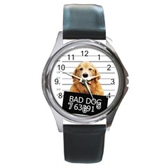 Bad Dog Round Metal Watch by Valentinaart