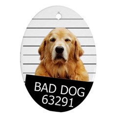 Bad Dog Ornament (oval) by Valentinaart