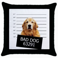 Bad Dog Throw Pillow Case (black) by Valentinaart