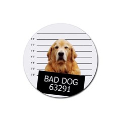 Bad Dog Rubber Coaster (round)  by Valentinaart