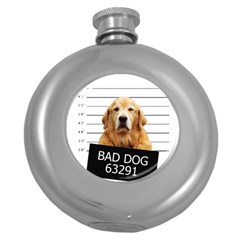 Bad Dog Round Hip Flask (5 Oz) by Valentinaart