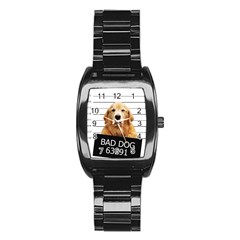 Bad Dog Stainless Steel Barrel Watch by Valentinaart