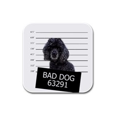 Bad Dog Rubber Square Coaster (4 Pack)  by Valentinaart