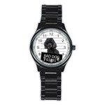 Bad dog Stainless Steel Round Watch Front