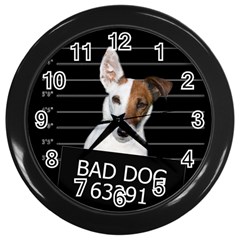 Bad Dog Wall Clocks (black) by Valentinaart