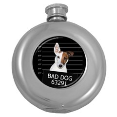 Bad Dog Round Hip Flask (5 Oz) by Valentinaart