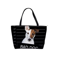 Bad Dog Shoulder Handbags by Valentinaart