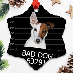 Bad Dog Ornament (snowflake) by Valentinaart