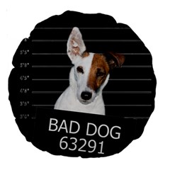 Bad Dog Large 18  Premium Round Cushions by Valentinaart