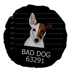 Bad Dog Large 18  Premium Flano Round Cushions by Valentinaart