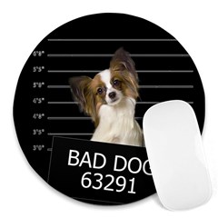 Bad Dog Round Mousepads by Valentinaart