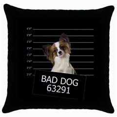 Bad Dog Throw Pillow Case (black) by Valentinaart