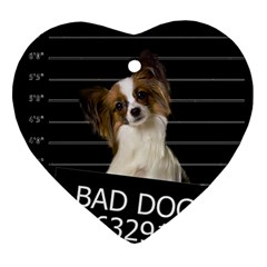 Bad Dog Heart Ornament (two Sides) by Valentinaart