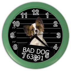 Bad Dog Color Wall Clocks by Valentinaart