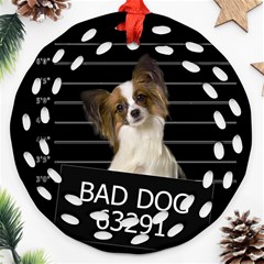 Bad Dog Round Filigree Ornament (two Sides) by Valentinaart