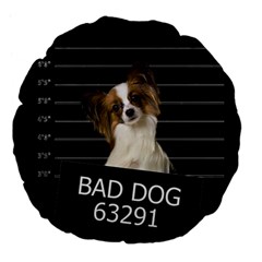 Bad Dog Large 18  Premium Flano Round Cushions by Valentinaart