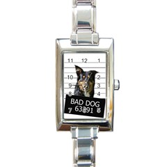 Bad Dog Rectangle Italian Charm Watch