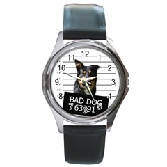 Bad Dog Round Metal Watch by Valentinaart