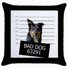 Bad Dog Throw Pillow Case (black) by Valentinaart