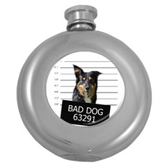 Bad Dog Round Hip Flask (5 Oz) by Valentinaart