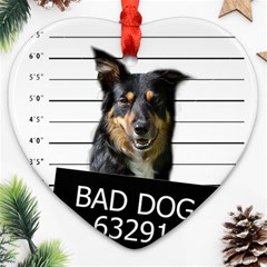 Bad Dog Heart Ornament (two Sides) by Valentinaart