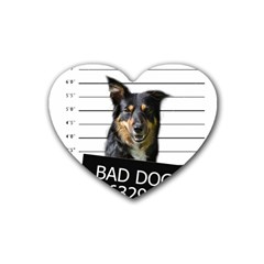 Bad Dog Rubber Coaster (heart)  by Valentinaart