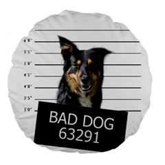 Bad Dog Large 18  Premium Flano Round Cushions by Valentinaart