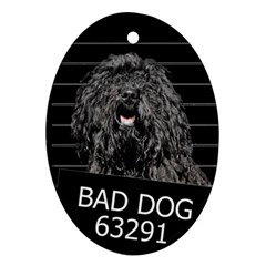 Bad Dog Ornament (oval) by Valentinaart