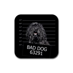 Bad Dog Rubber Square Coaster (4 Pack)  by Valentinaart