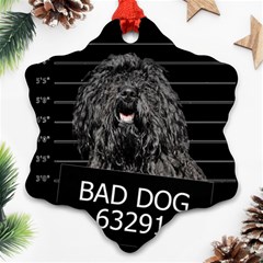 Bad Dog Ornament (snowflake) by Valentinaart