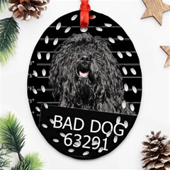 Bad Dog Oval Filigree Ornament (two Sides) by Valentinaart