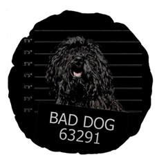 Bad Dog Large 18  Premium Flano Round Cushions by Valentinaart