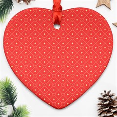 Decorative Retro Hearts Pattern  Ornament (heart) by TastefulDesigns