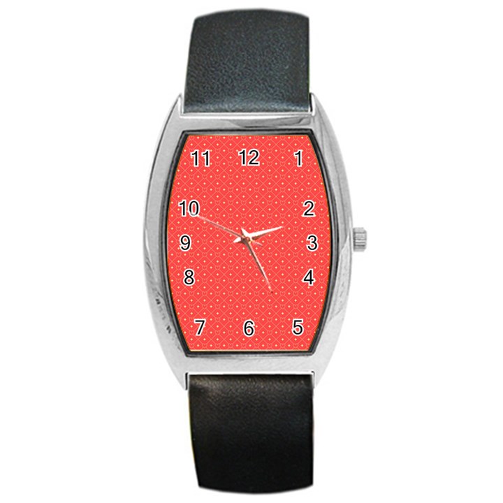 Decorative Retro Hearts Pattern  Barrel Style Metal Watch